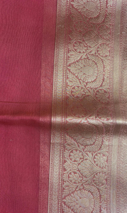 Red and Pink Tissue Saree