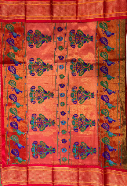 Deep Maroon Paithani