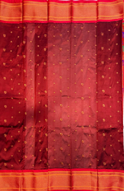 Deep Maroon Paithani