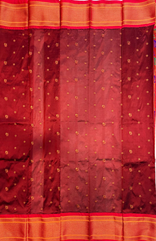 Deep Maroon Paithani