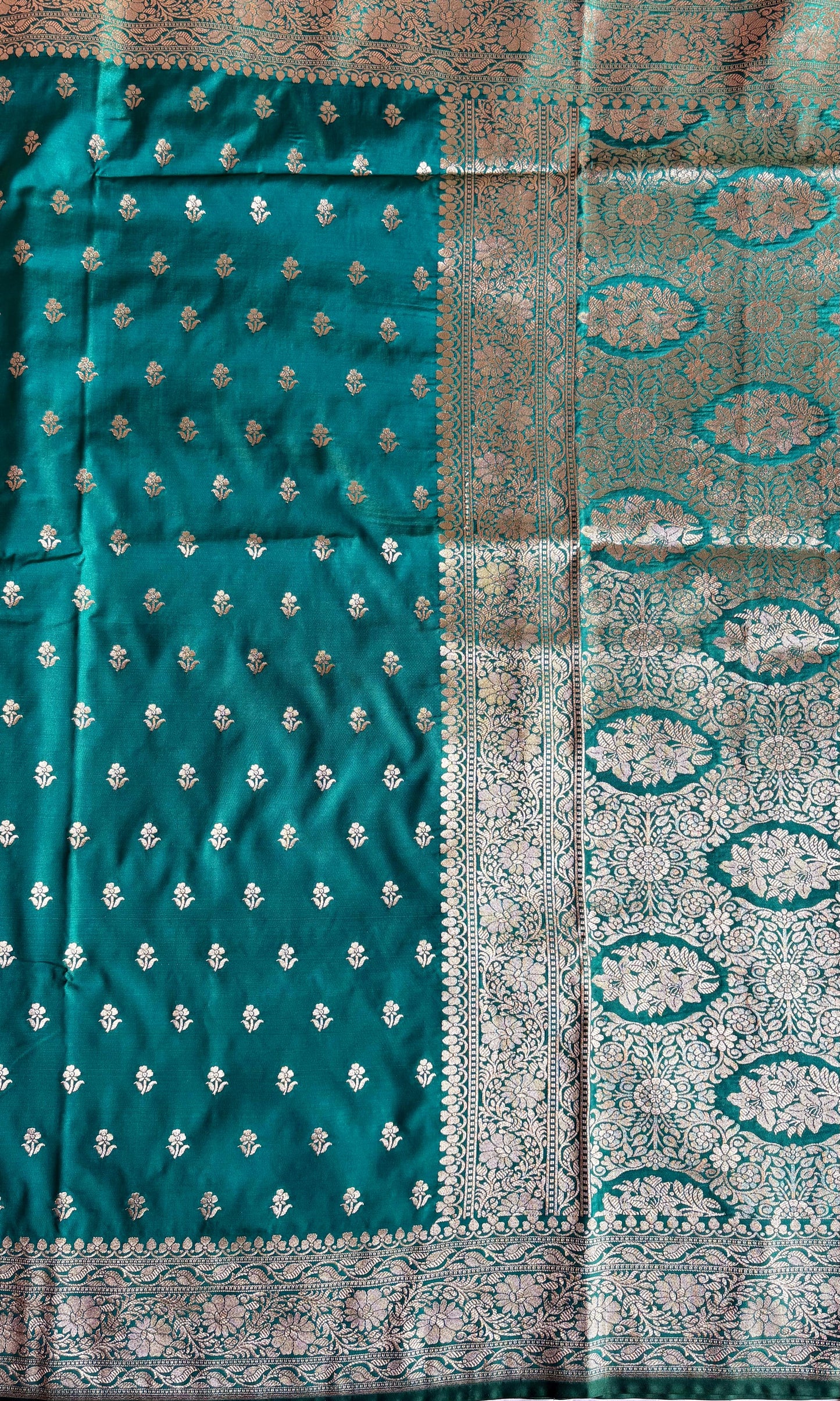 Banarasi green mashru silk saree