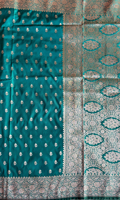 Banarasi green mashru silk saree