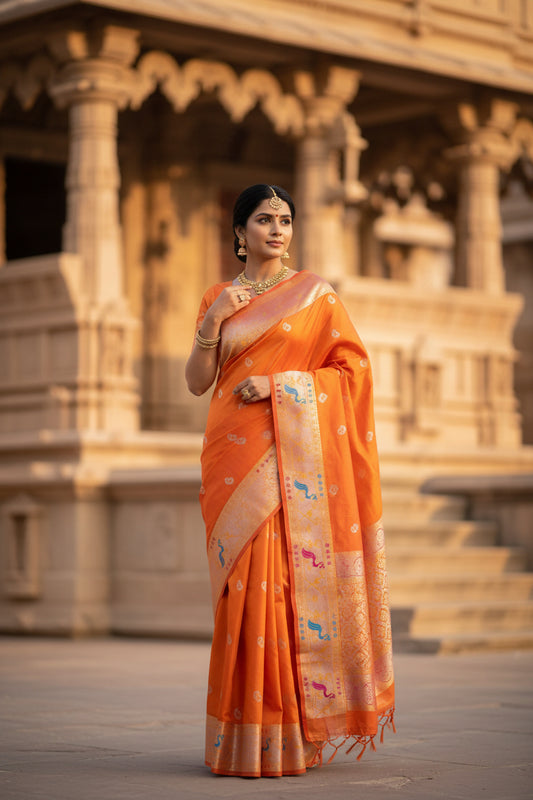 Kalawati Orange Saree