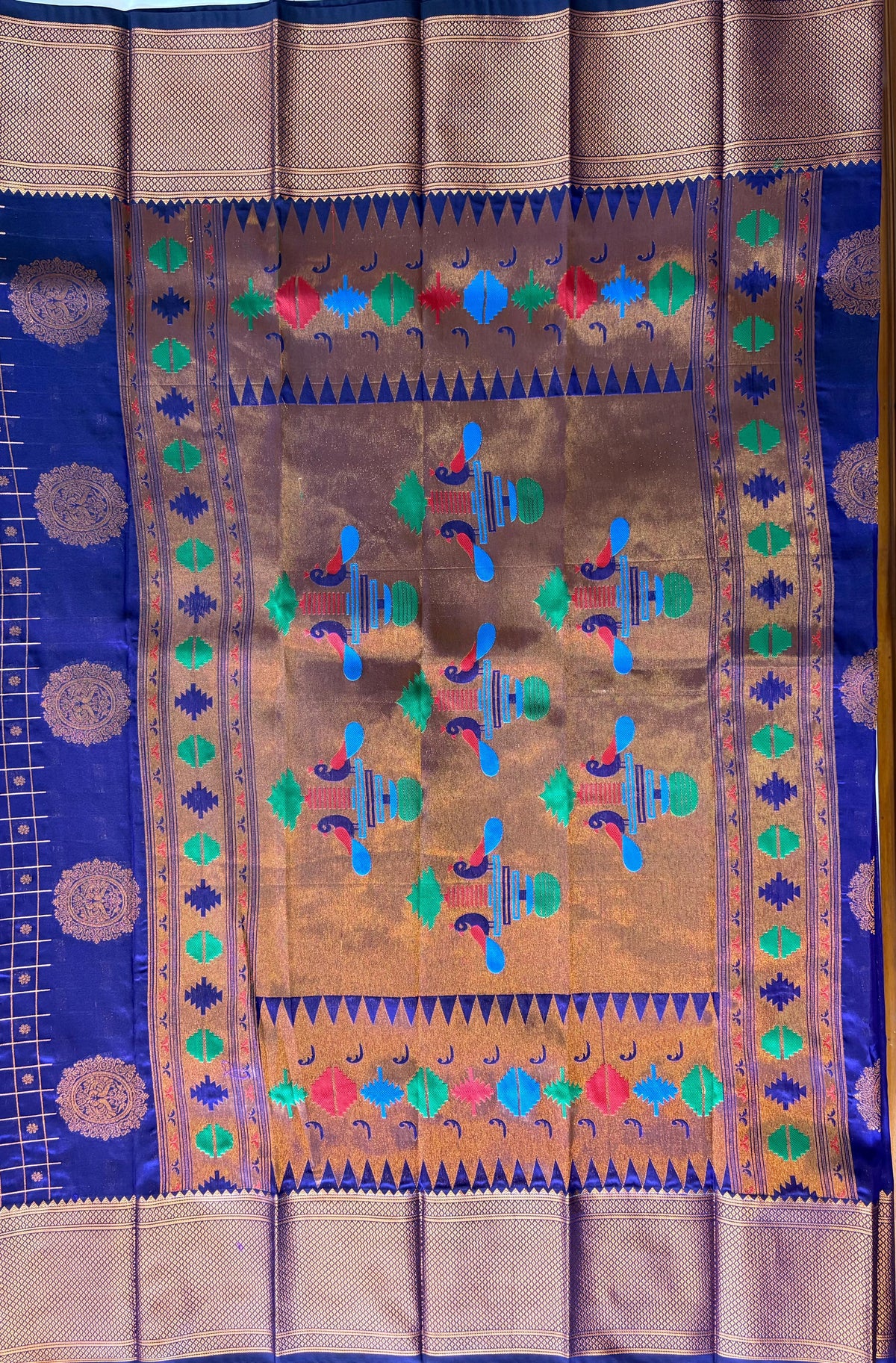 Blue colour Kalanjali Paithani