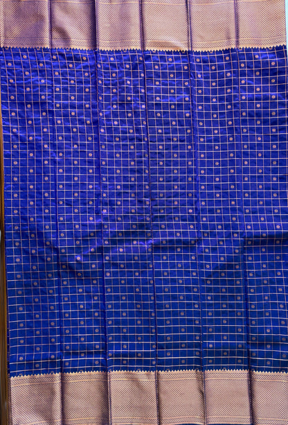 Blue colour Kalanjali Paithani