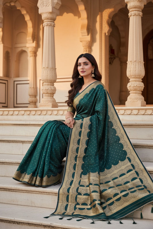 Mangali Green Saree