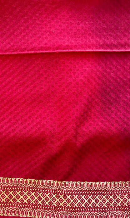 Banarsi maroon silk saree