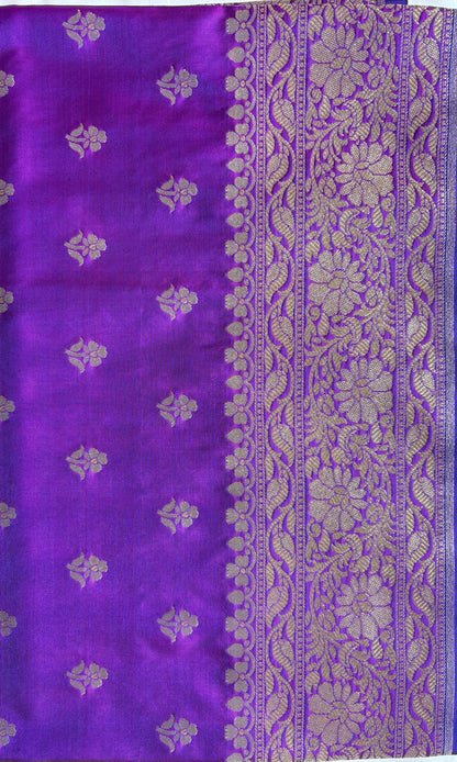 Banarasi  purple Mashru silk saree