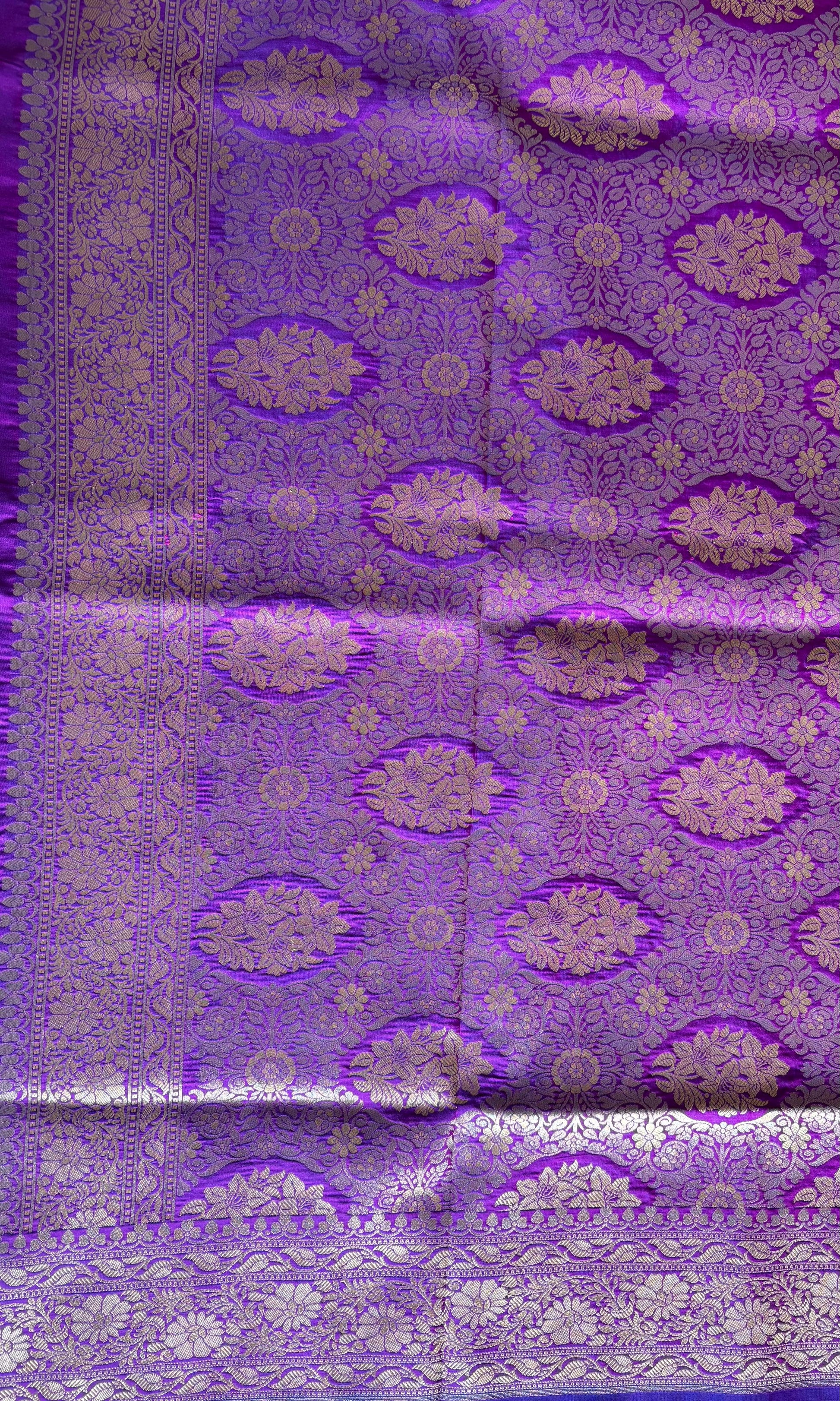 Banarasi  purple Mashru silk saree