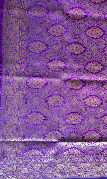 Banarasi  purple Mashru silk saree