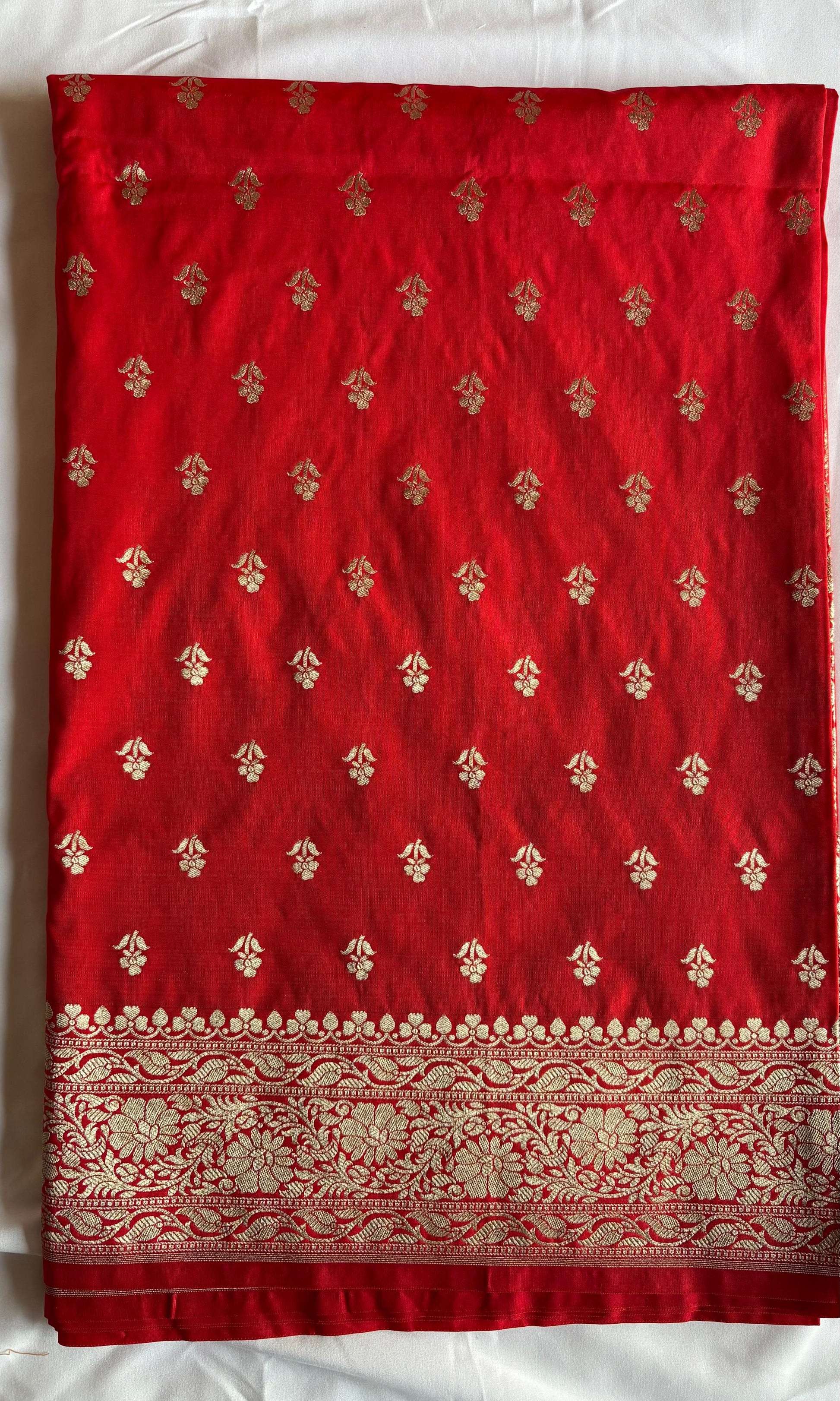Banarasi red silk saree