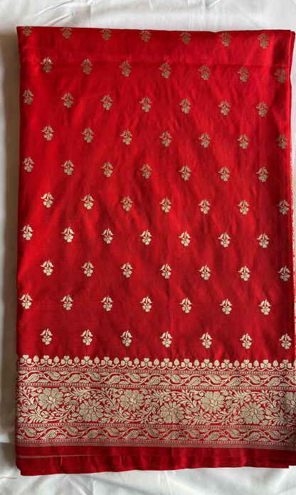 Banarasi red silk saree