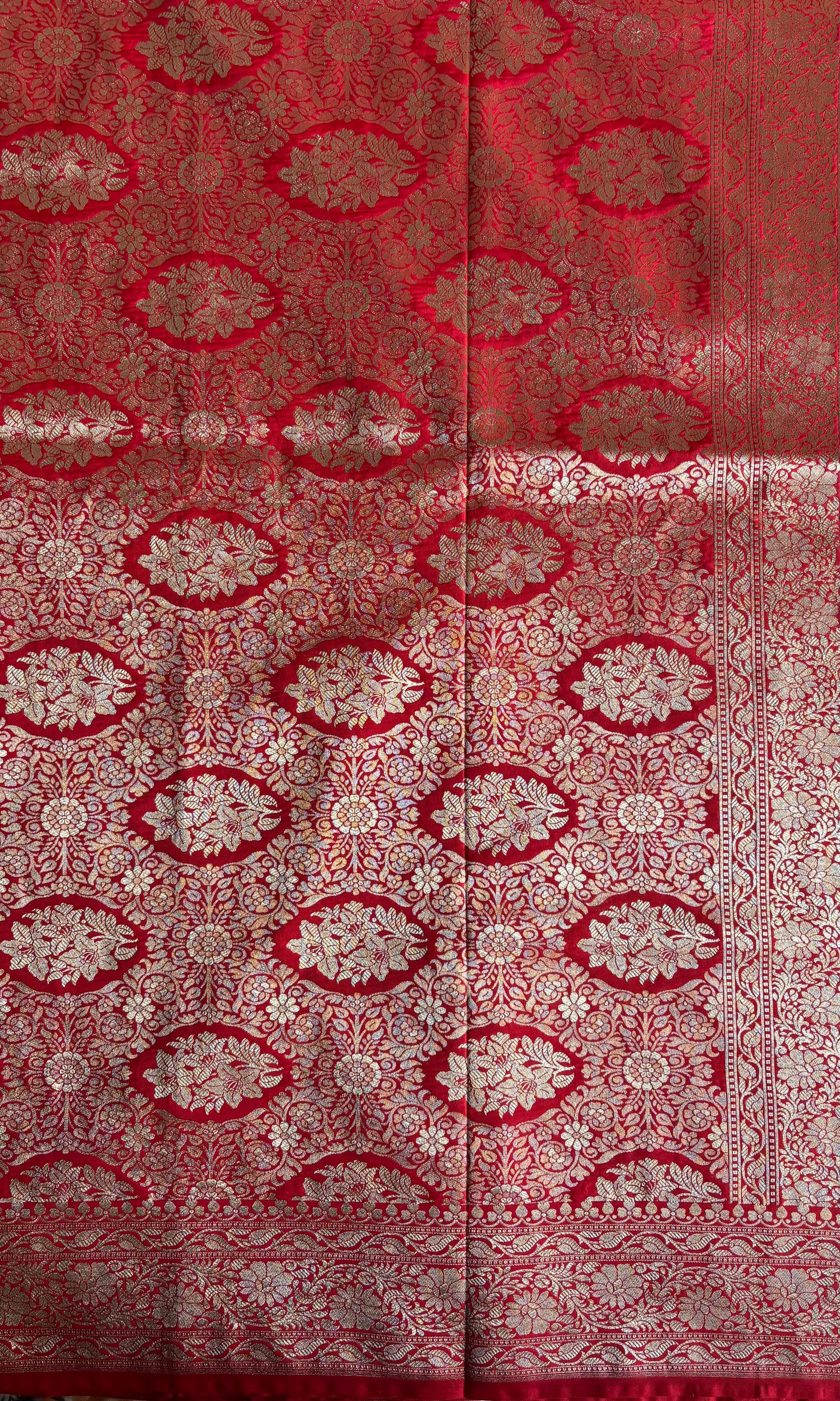 Banarasi red silk saree