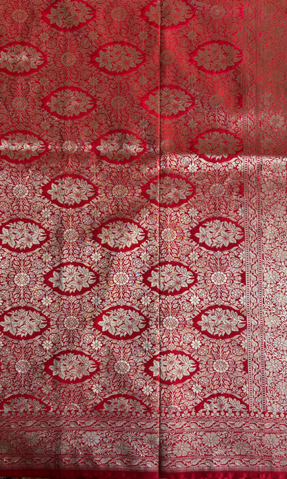 Banarasi red silk saree