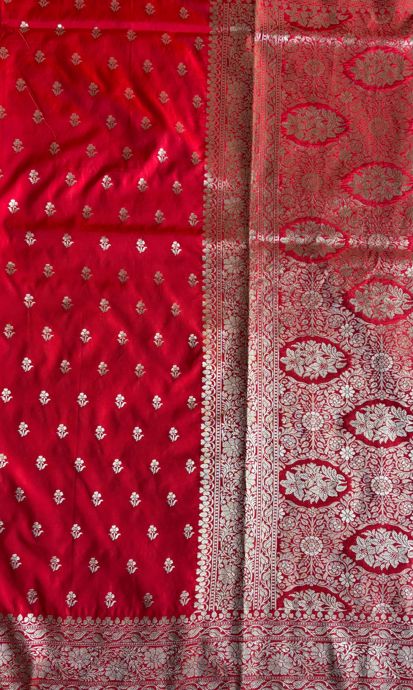 Banarasi red silk saree