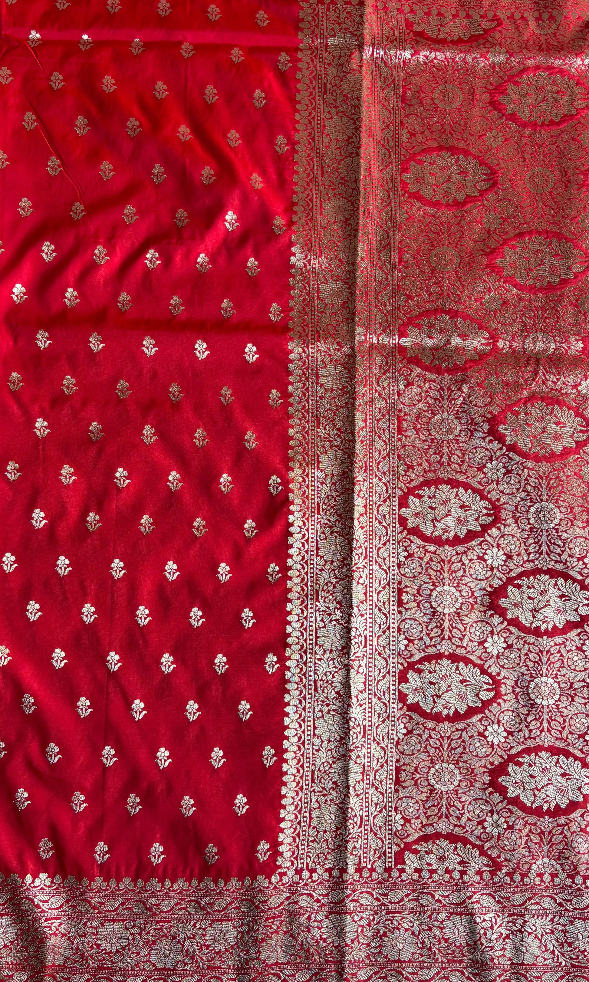 Banarasi red silk saree