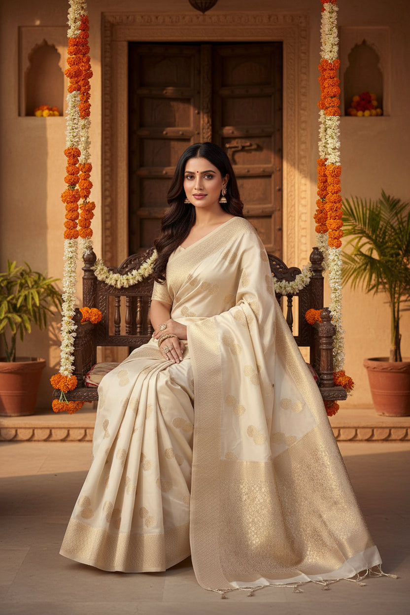 Mysore White Saree