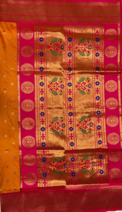 Orange Colour Paithani