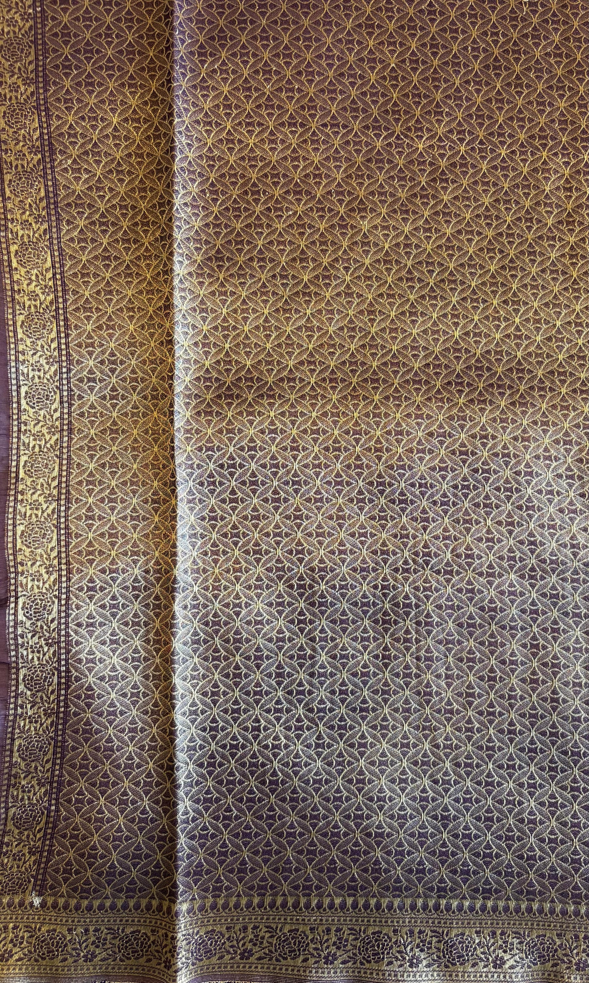 Banarasi pure kora organza peach si saree