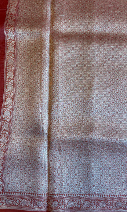 Banarasi lavendor color kora organza saree