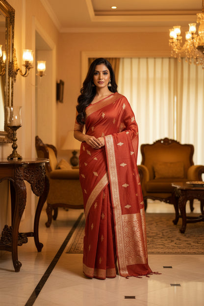 Banarasi lavendor color kora organza saree