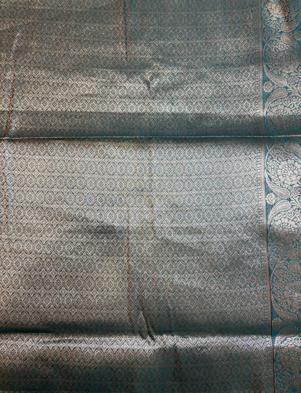 Peacock color Organza Saree