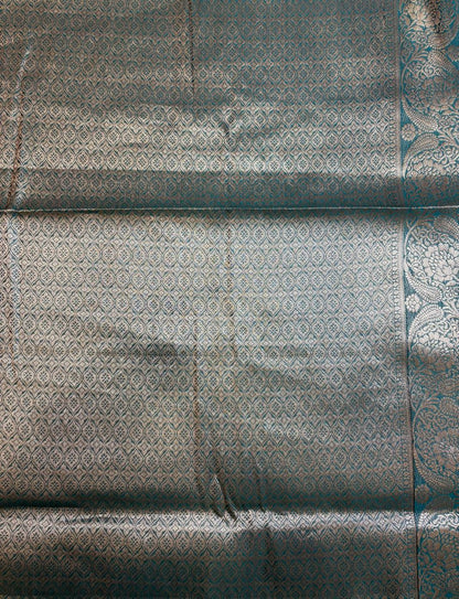 Peacock color Organza Saree
