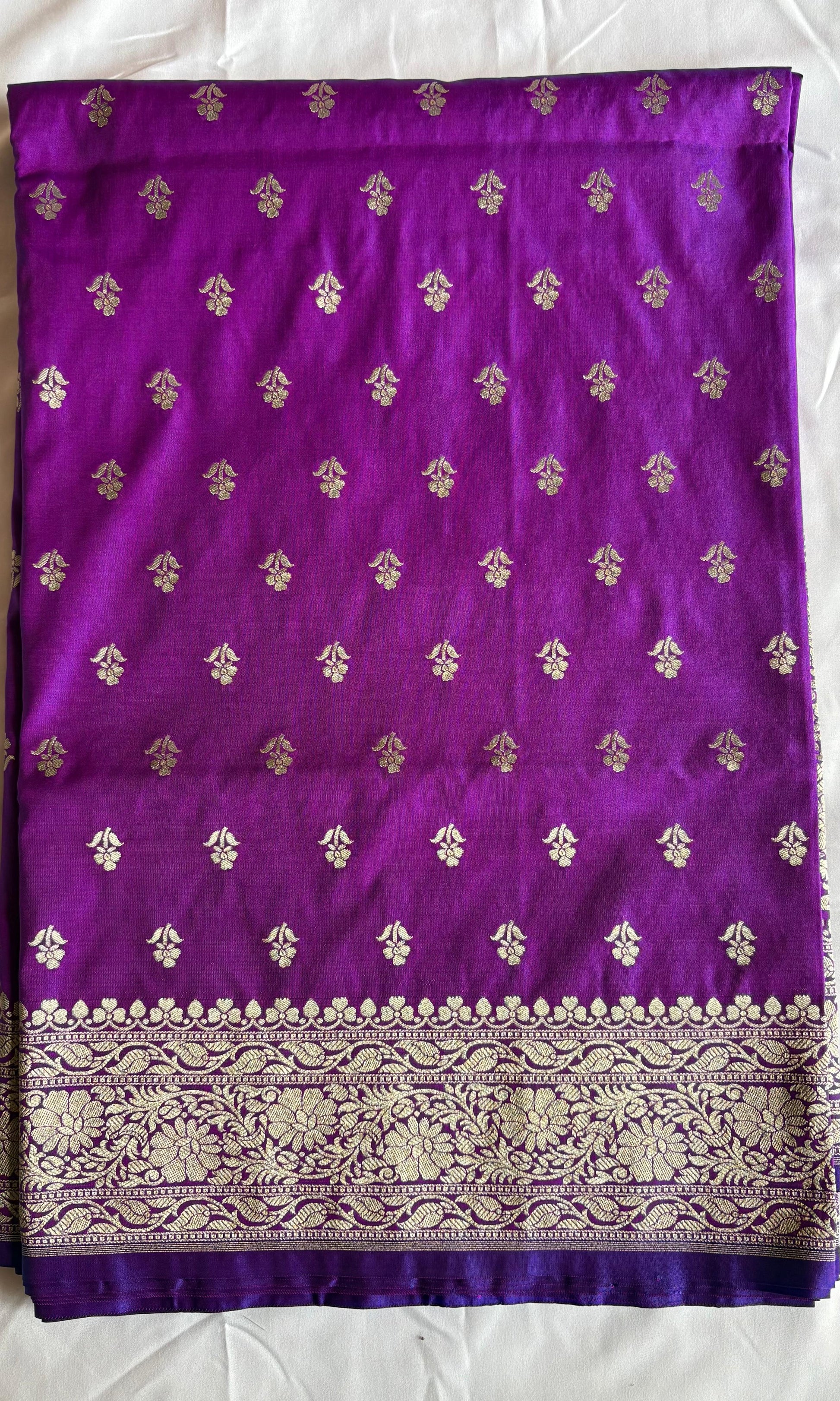 Banarasi  purple Mashru silk saree