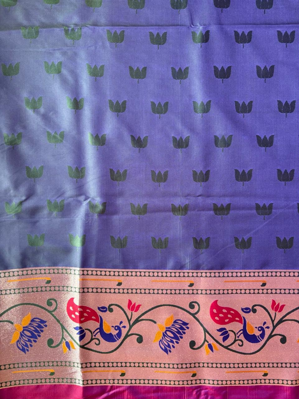 Purple Paithani Silk Saree