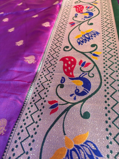 Purple Paithani Silk Saree