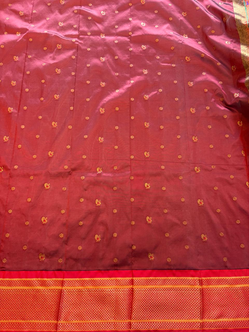 Maroon Paithani