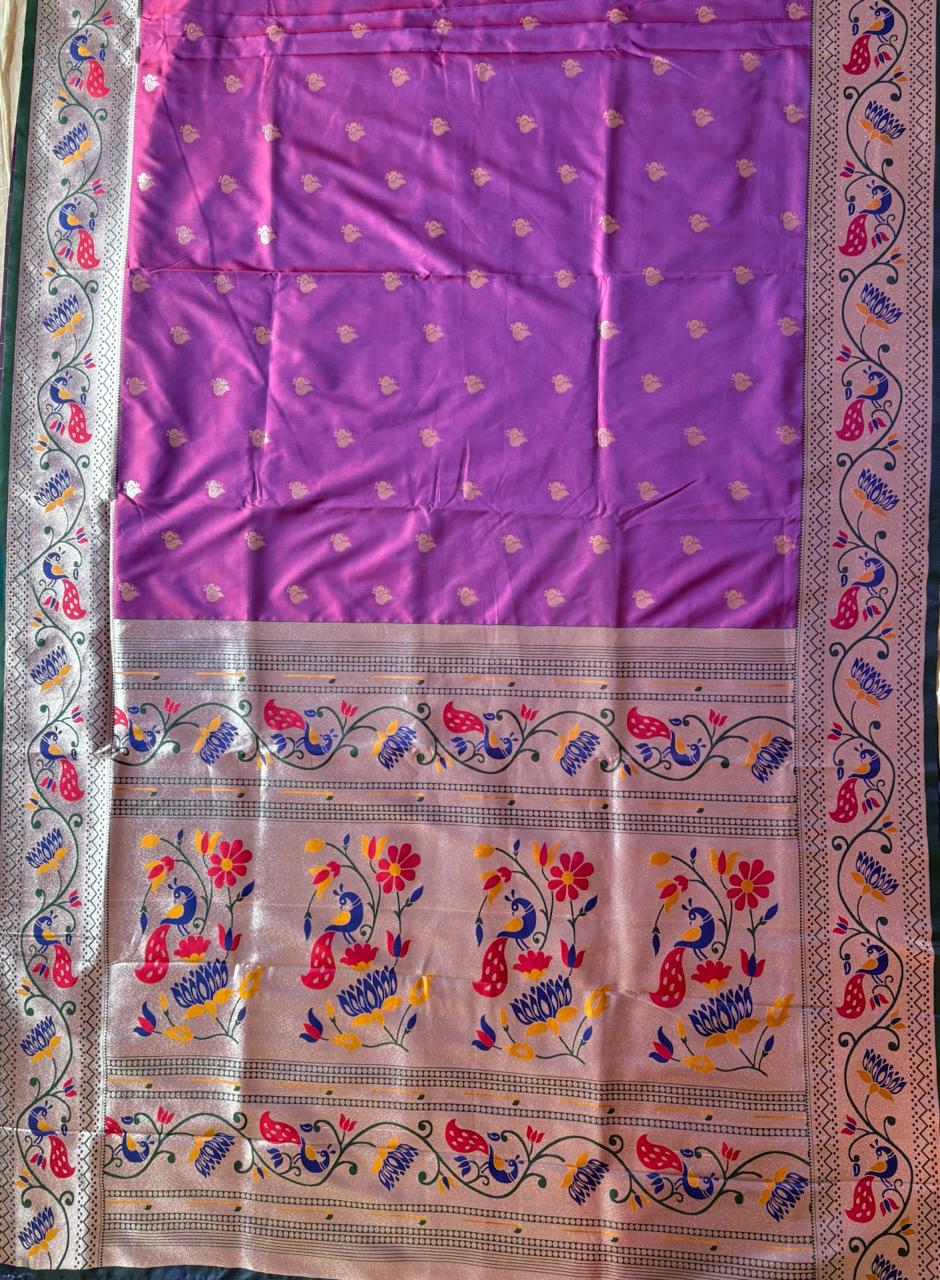 Purple Paithani Silk Saree