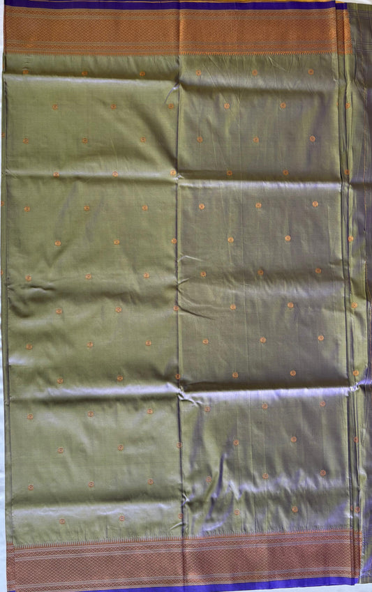 Golden Green Tone Paithani