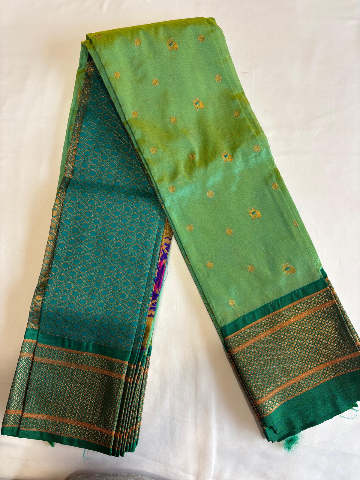 Parrot Green Paithani