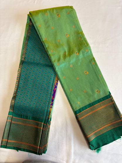 Parrot Green Paithani