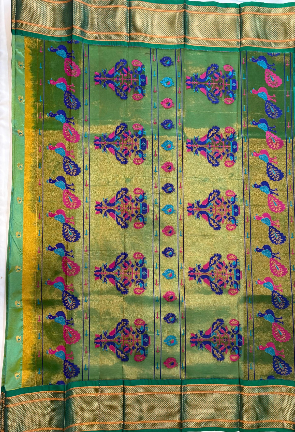 Parrot Green Paithani