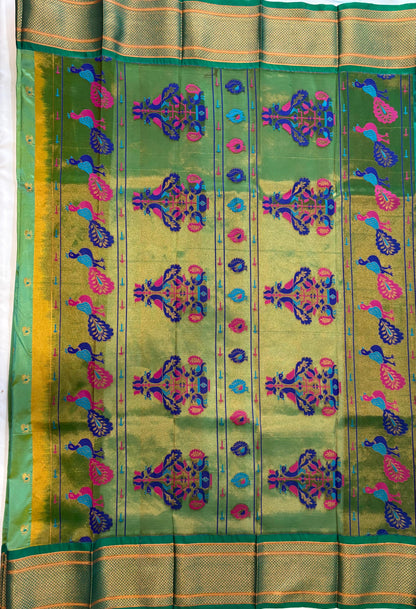 Parrot Green Paithani