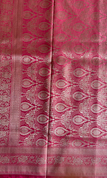 Pink Semi katan silk saree