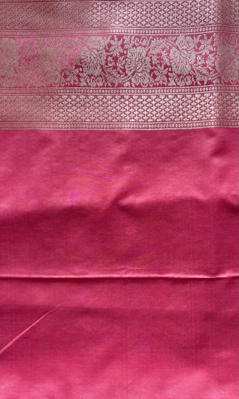 Pink Semi katan silk saree