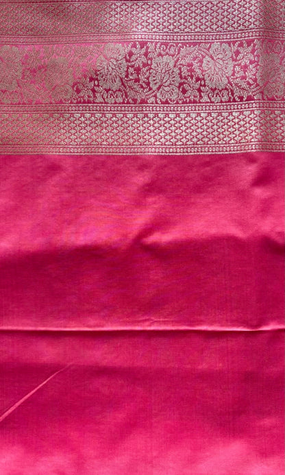 Pink Semi katan silk saree