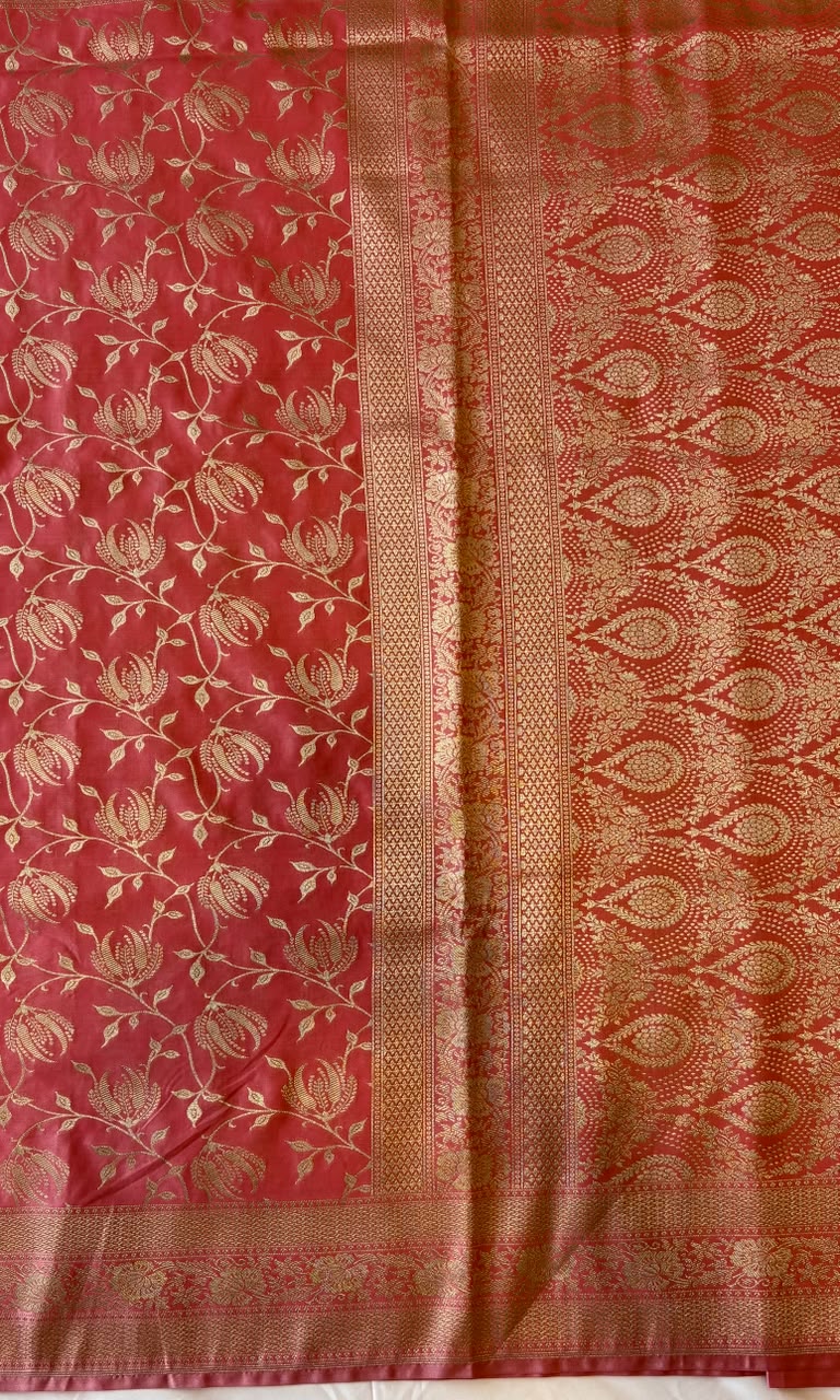 Pink Semi katan silk saree