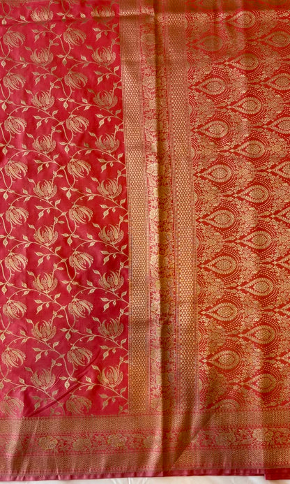 Pink Semi katan silk saree