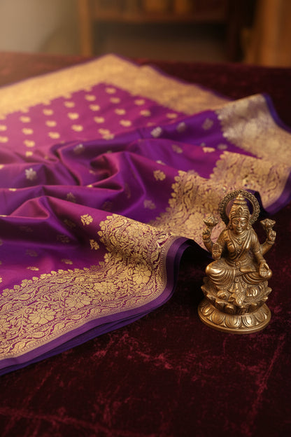 Purple Mashru silk