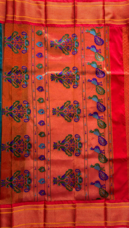 Peacock Blue Paithani
