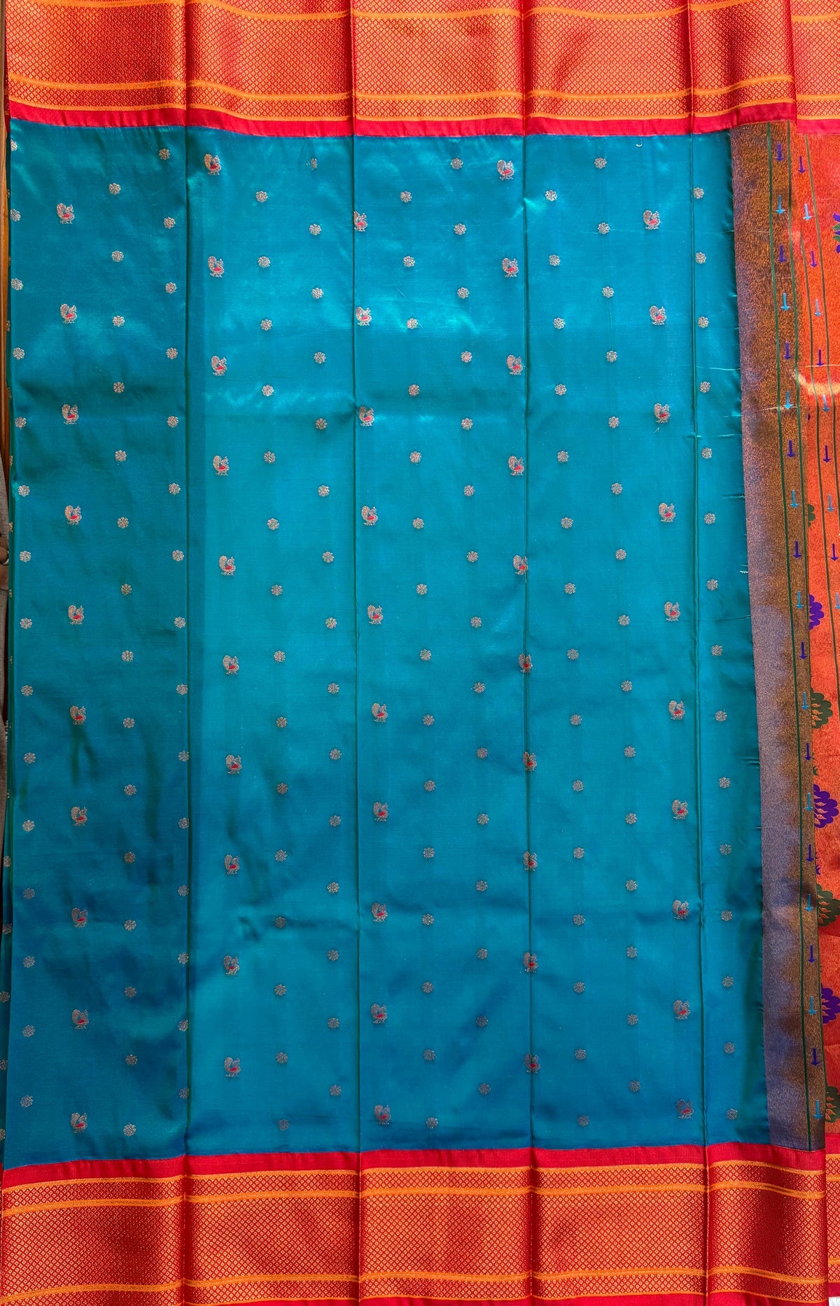 Peacock Blue Paithani