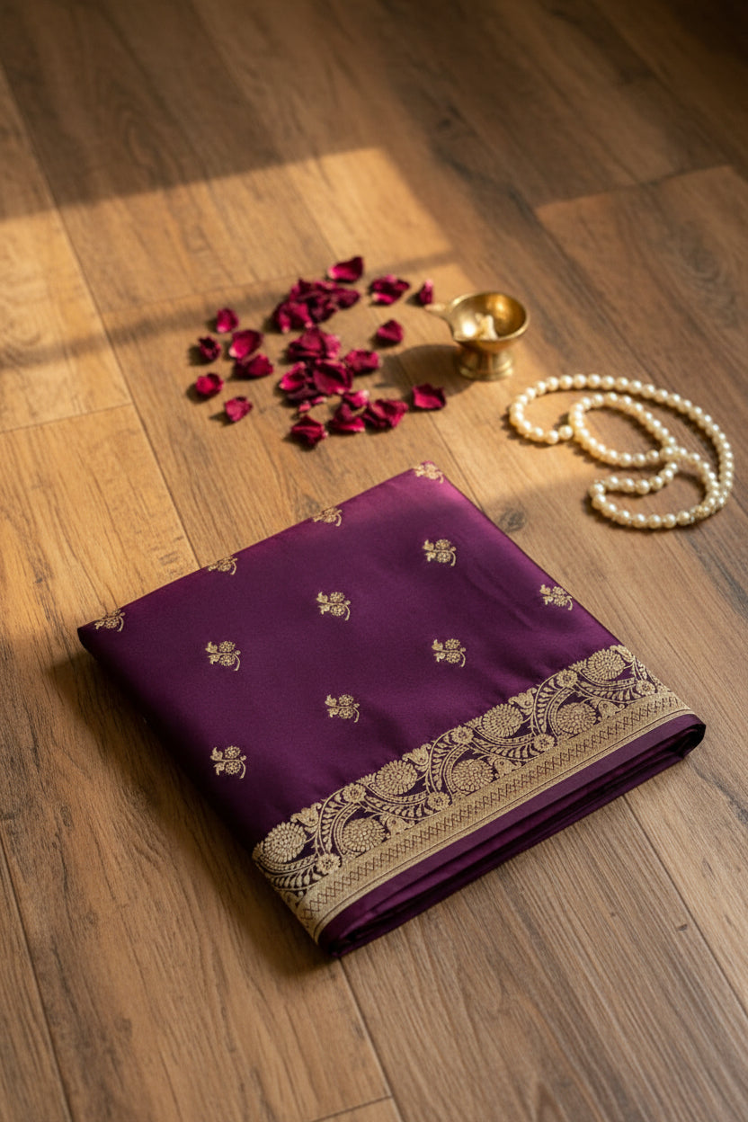 Banarasi Purple silk saree