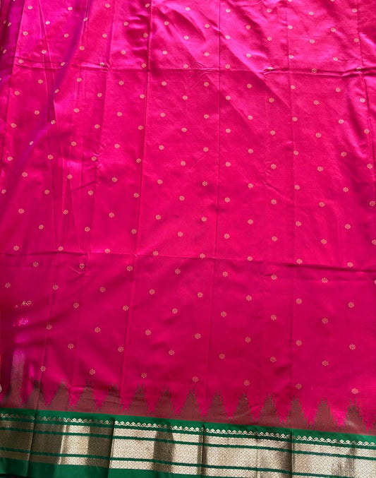 Red pure silk Paithani