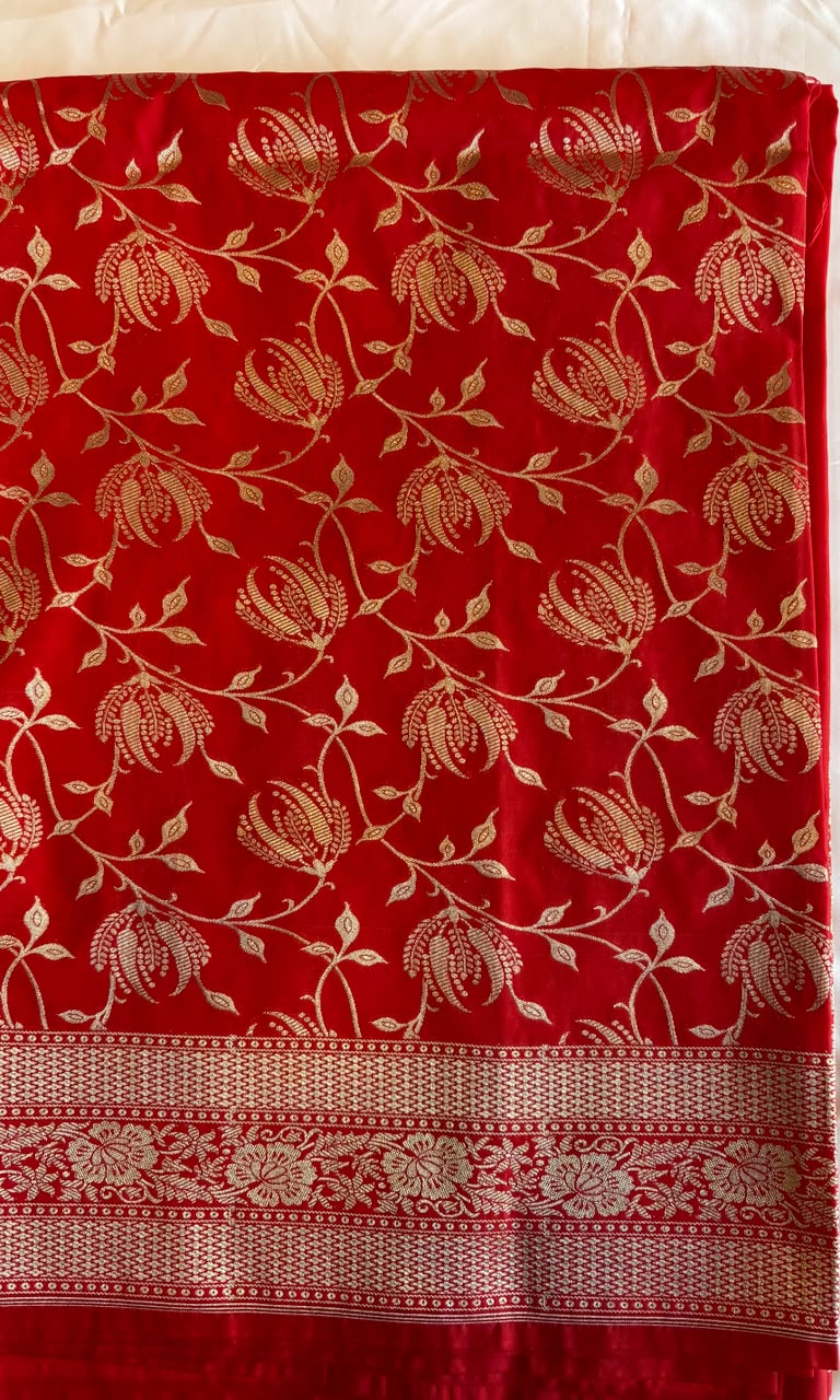 Banarasi red silk saree