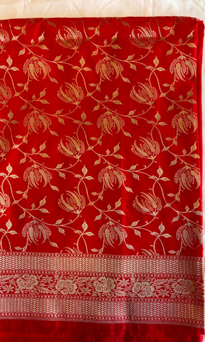 Banarasi red silk saree