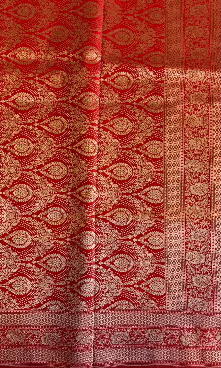 Banarasi red silk saree